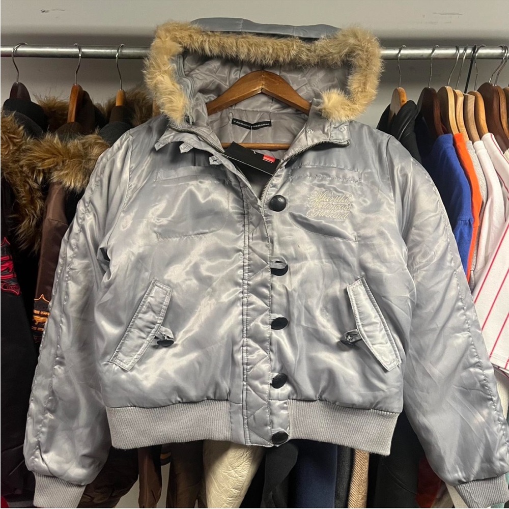 Vintage silver Marithe Francois Girbaud puffer size S